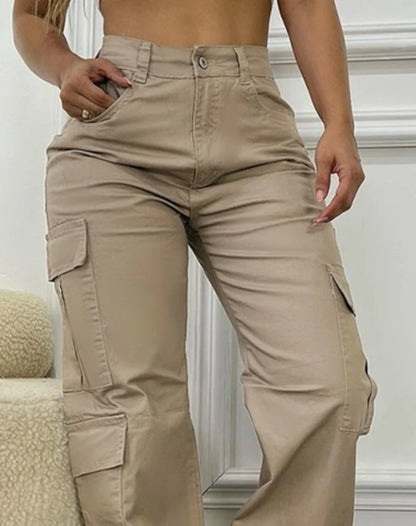 Cozy High-Waist Cargo Pants